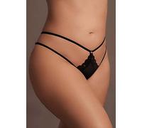 LE DÉSIR AMI - TANGA CON ENCAJES Y TIRAS AJUSTABLES - NEGRO