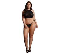 Le Désir Plus Size - set party con strass nero (XL-3XL)