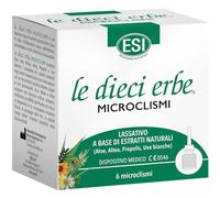 ESI - Le Dieci Erbe Microclismi con Aloe Vera, Malva e Propoli, per la Regolarità del Transito Intestinale, Protegge e Dona Sollievo da Irritazione e Stipsi, 6x10 g