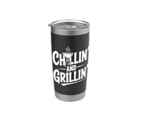 Le divertenti vibrazioni estive degli amanti del barbecue Chillin' e Grillin' Bicchiere termico in acciaio inox doppia parete