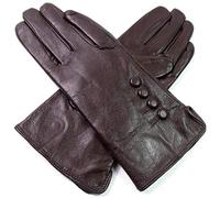 LE Donna Nuovo Qualità Premium Super Soft Vera Pelle Guanti (Grande, Marrone)