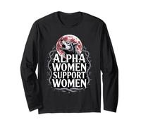 Le Donne Alfa sostengono Le Donne Wolf Fearless Alpha Girl Werewolf Maglia a Manica