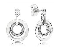Le Donne ciondolano l'orecchino Cerchi Piume Cuori annodati Simbolo dell'amore Orecchini Orecchini in Argento 925 for Donna Gioielli Europa Orecchini da Donna (Size : 2)