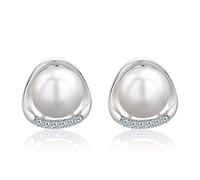 Le donne ciondolano l'orecchino Orecchini Cerchi Borchie Orecchini di perle d'acqua dolce Orecchini in pietra naturale da donna Orecchini in argento 925 Orecchini a clip for polsini piercing all'orecc