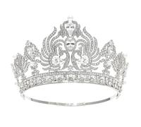 Le donne della grande corona di fascia alta rotonda della pista nuziale corone tiaras per le donne, Cristallo lega metall Cristallo