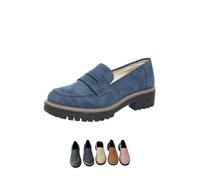 Le Donne Dicono Mocassini con Suola Spessa Comodi con Suola Passante Adatti per Scarpe (Blue,40)
