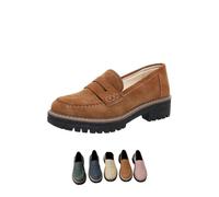 Le Donne Dicono Mocassini con Suola Spessa Comodi con Suola Passante Adatti per Scarpe (Brown,42)