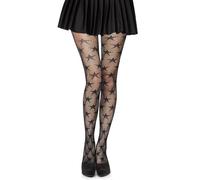 Le donne hanno modellato le calze a rete nere del pizzo delle calze a rete/collant di modo con le stampe, Stelle, Taglia unica