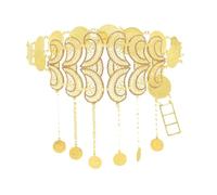 Le donne hanno personalizzato la catena dorata della vita della nappa delle monete con il strass per i monili a forma di barba, Misura unica, Metallo Metallo Esotico
