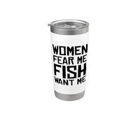 Le donne mi temono che i pesci mi vogliono Bicchiere termico in acciaio inox doppia parete