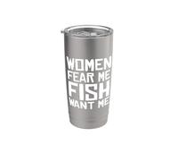 Le donne mi temono che i pesci mi vogliono Bicchiere termico in acciaio inox doppia parete