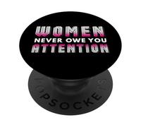 Le donne non hanno mai avuto attenzione sbiadito rosa PopSockets PopGrip Adesivo