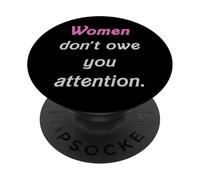 Le donne non ti obbligano attenzione in rosa e grigio tenue PopSockets PopGrip Adesivo