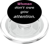 Le donne non ti obbligano attenzione in rosa e grigio tenue PopSockets PopGrip per MagSafe