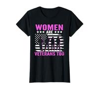 Le donne sono veterani troppo orgogliose bandiera veterinaria americana americana Maglietta