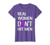 Le Donne Vere Non colpiscono Gli Uomini consapevolezza della violenza Domestica Maglietta, Donna, Viola mélange, L