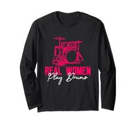 Le Donne Vere suonano la Batteria - Drums Rock Drummer Maglia a Manica