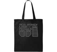 Le donne vere usano 3 pedali a trasmissione manuale in cotone ecologico naturale borsa nera, Nero , Taglia unica