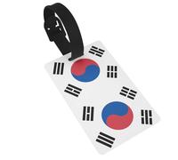 Le etichette per bagagli con stampa bandiera della Repubblica di Corea sono leggere, facili da usare e veloci da identificare per valigie da viaggio e borse.