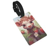 Le etichette per bagagli con stampa di mucca fragola sono leggere, facili da usare e veloci da identificare per valigie da viaggio e borse.