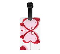 Le etichette per bagagli stampate a forma di cuore rosso, realizzate in PVC, sono essenziali da viaggio e adatte per borse da viaggio e valigie.