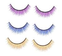 Le false ciglia Colour mixture 3 Pairs 3d False Eyelashes Fake Eyelashes Fake Lashes Color Lashes Halloween Eye Costume Accessories Eye Lashes Artificial Performance Eyelashes Women Eyelashes Cosplay