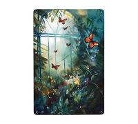 Le Farfalle Danzano Nel Giardino Della Serra Cartello Decorativo Divertente Targa In Metallo Decorative Cartelli Metallo Per Soggiorno Bagno Casa