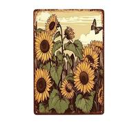 Le Farfalle Sono Attratte Dai Cestini Di Girasole Targa In Metallo Vintage Cartelli Metallo Retrò Cartello Decorativo Per Soggiorno Garage Ristorante
