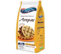 Le Farine Magiche Farina di Mais Bianco per Arepas, Mais Bianco, Ideale per Ricette Americane, Arepas, Empanda, Polenta e tanto altro. Confezione da 500 g (12 pezzi)