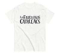 Le favolose Cadillacs, Banda Rock Argentina. Rock Nazionale Argentino. Maglietta in cotone 100%. Stampa DTG. Taglia unisex. CAM2608, bianco, L