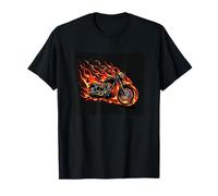 Le fiamme ruggenti evidenziano un completo da moto in fiamme Maglietta
