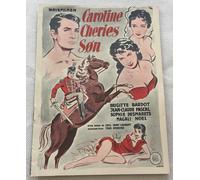 Le fils de Caroline chérie Jean-Claude Pascal Bardot 1955 Danish Movie Program