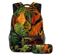 Le foglie di palma migliorano il tuo gioco di ritorno a scuola con il nostro set di 2 zaini per bambini, perfetto per ragazzi ragazze adolescenti, Multicolore#06, B:29.4x20x40cm P:19x7.5x3.8cm, Zaini
