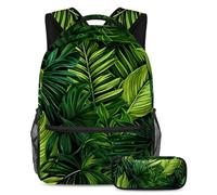 Le foglie di palma migliorano il tuo gioco di ritorno a scuola con il nostro set di 2 zaini per bambini, perfetto per ragazzi ragazze adolescenti, Multicolore#02, B:29.4x20x40cm P:19x7.5x3.8cm, Zaini