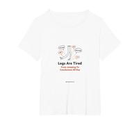 Le Gambe Sono stanche di Saltare alle conclusioni Tutto Il Giorno Maglietta, Donna Plus-Size, Bianco, 4X