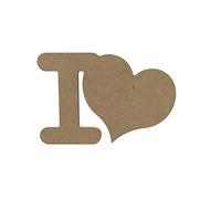 Le Géant de la fête Aladine Gomille I Love - Supporto in legno da dipingere e decorare, ideale per decorazione di interni, camera da letto, compleanno, in legno naturale, 100% francese, 15 cm