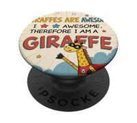 Le giraffe sono fantastiche, sono fantastica, quindi sono una giraffa PopSockets PopGrip Adesivo