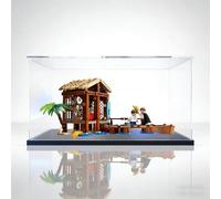 Le -go 75636 Windmill Village Cottage Model Set acrilico Display Case Dustproof Clear Storage Box Compatibile con Lego 75636 (Case Only, No Model) (Black)