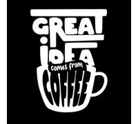 Le grandi idee nascono dalle citazioni motivazionali e ispiratrici sul caffè Adesivi murali in PVC 49.4x66.4cm Selezione multicolore Bianco