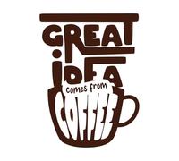 Le grandi idee nascono dalle citazioni motivazionali e ispiratrici sul caffè Adesivi murali in PVC 60.8x81.8cm Autoadesivo Caffè