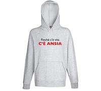 le herisson Felpa Finche c’e Vita c’e ansia Divertenti Regali - Grigia, L-Uomo Uomo