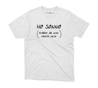le herisson Maglietta t-Shirt Uomo Ho Sonno Tratto da Una Storia Vera - Idea Regalo Simpatico Scritta Divertente Marito Fidanzato Amico Capo collega (IT, Testo, M, Regular, Regular, Colore Bianco)