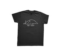 le herisson T-Shirt Maglietta Gatto Stanco Non Oggi Not Today Comic Bianca, M-Donna Donna