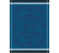 LE JACQUARD FRANÇAIS Elegante asciugamano da cucina con motivo floreale, tovaglia blu petrolio, tessuto decorativo con motivo a carciofi, 100% cotone