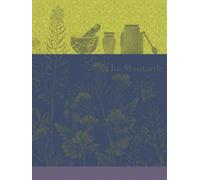 LE JACQUARD FRANÇAIS Strofinaccio Moutarde en Fleurs Verte, 60 x 80 cm, cotone