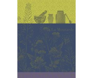 LE JACQUARD FRANÇAIS Strofinaccio Moutarde en Fleurs Verte, 60 x 80 cm, cotone