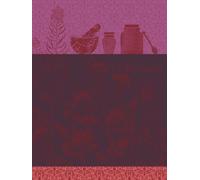 LE JACQUARD FRANÇAIS Strofinaccio Moutarde en Fleurs viola 60 x 80 cm cotone