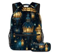Le lanterne del Ramadan si preparano al successo con il nostro set di 2 zaini per bambini, perfetto per ragazzi e ragazze, dotato di uno zaino di grande capacità e un astuccio, Multicolore#06,