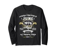 Le Leggende Sono Nate nel Giugno 1976 46° Compleanno Divertente da Uomo Maglia a Manica