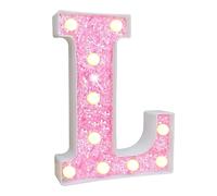 Le Lettere dell'alfabeto Rosa a LED Si Illuminano per la Luce Notturna, per la casa, per Feste di Compleanno, Matrimoni, Natale, Bar. L